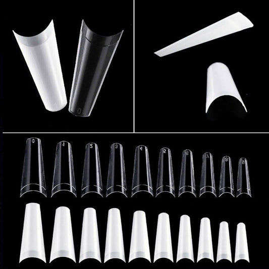 Flat French Half Cover Nail Tips European Style Fake False Nail tips 100pc Nail Bag  Jargod