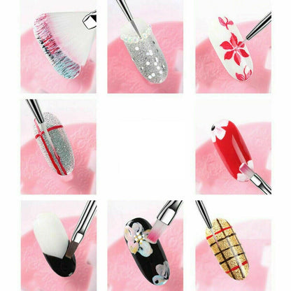15pcs Nail Art Painting Gel Brush Liner Tips Builder Detailing Striping Blending Jargod