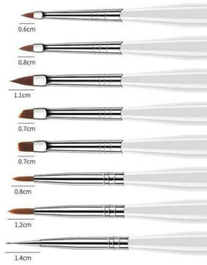 8Pcs/Set UV Gel Nail Art Brush Polish Painting Pen Brush For Manicure