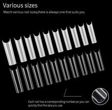 Load image into Gallery viewer, XXL C Curve Half Cover French Artificial False Nail Tips 100Pc in Bag CHOOSE Clear/ Natural Jargod
