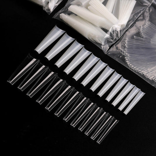 XXL Flat French Curve Coffin Half Cover French Artificial False Nail Tips 500 Pcs Jargod