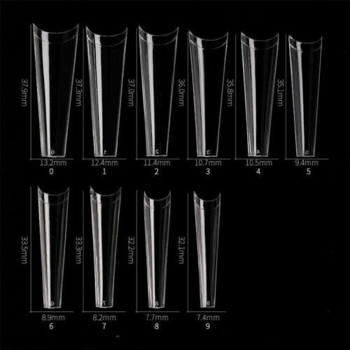 XXL Flat French Curve Coffin Half Cover French Artificial False Nail Tips 500 Pcs Jargod