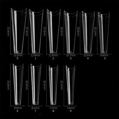 XXL Flat French Curve Coffin Half Cover French Artificial False Nail Tips 500 Pcs Jargod