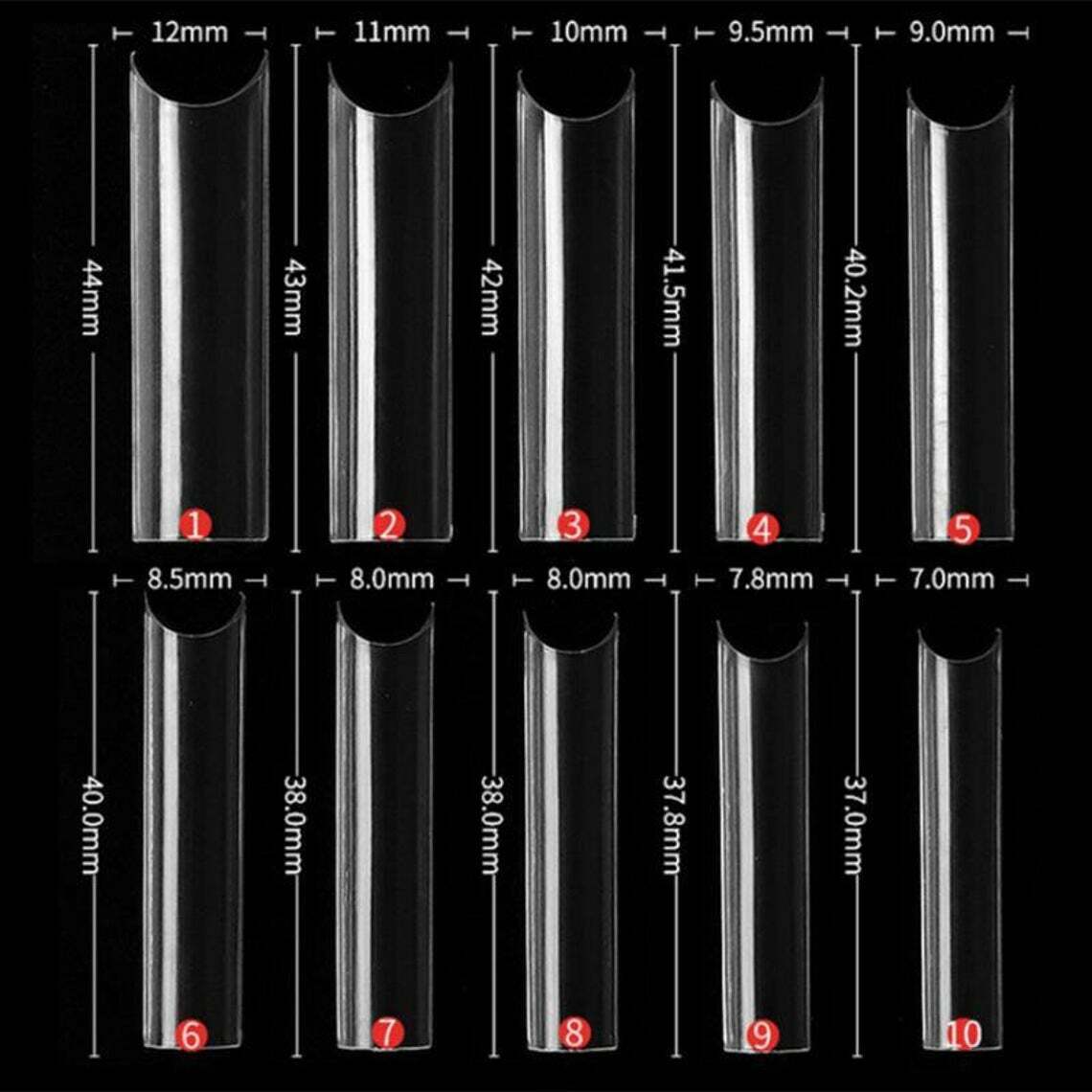 XXL C Curve / waterpipe / Half Tube Half Cover French Artificial False Nail Tips Choose 500pcs Jargod
