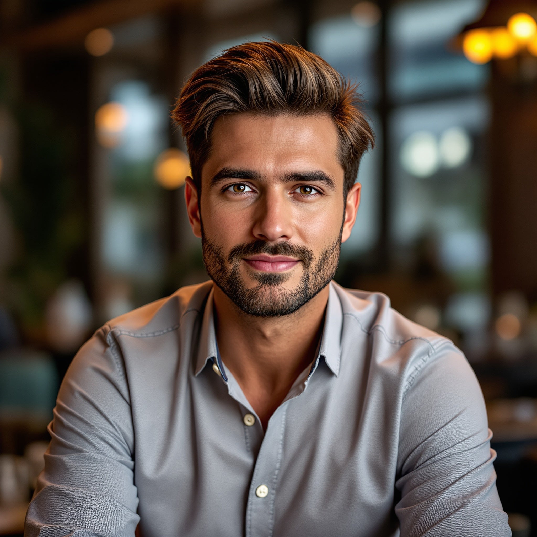 Man with styled hair